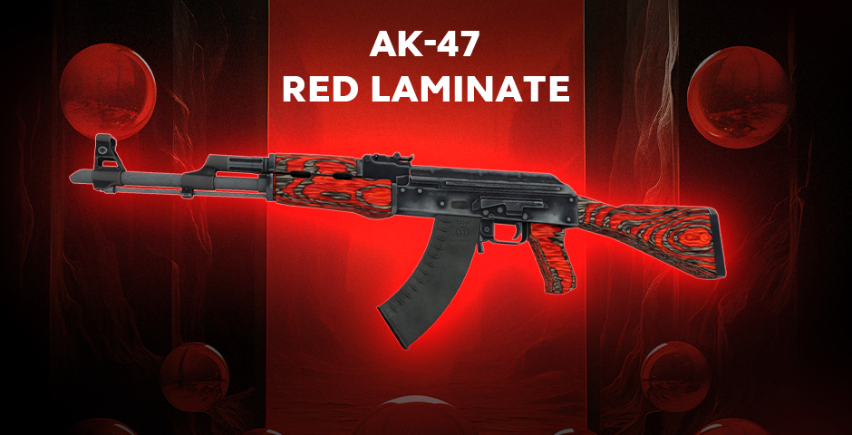 AK-47, Red Laminate + Red Stickers