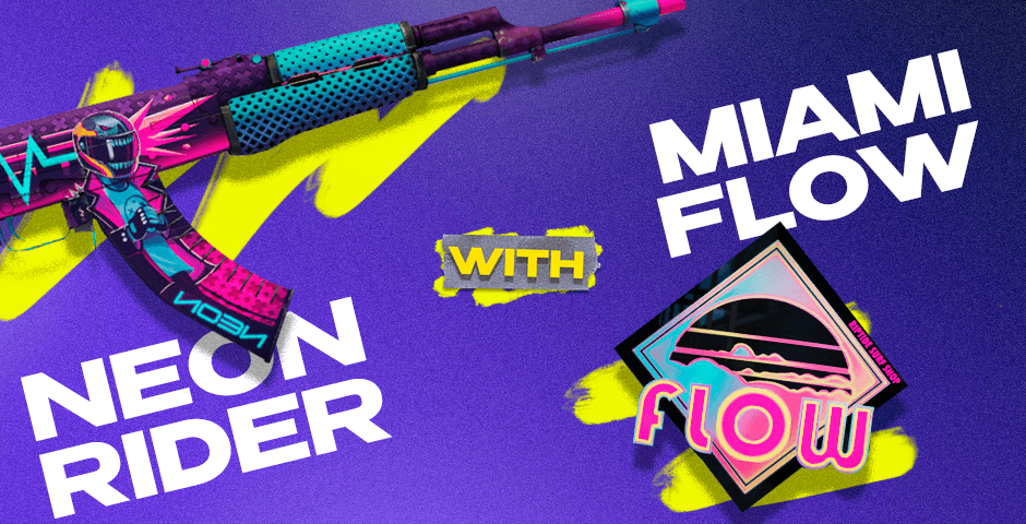 AK-47 | Neon Rider with Miami Flow (Holo) Sticker
