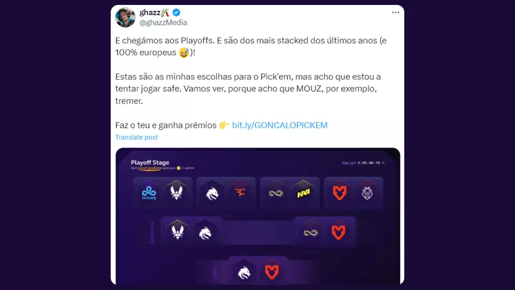 ghazz: E chegámos aos Playoffs