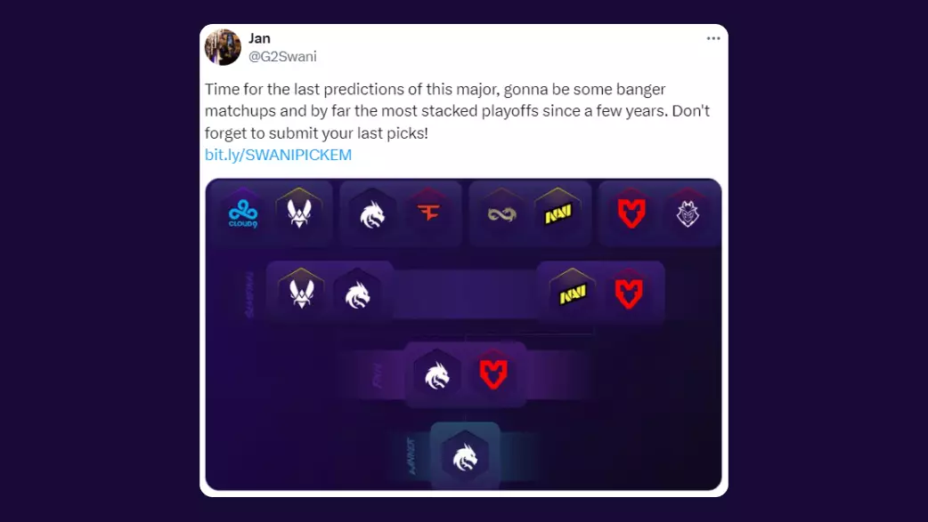 Swani: Time for the last predictions of this major