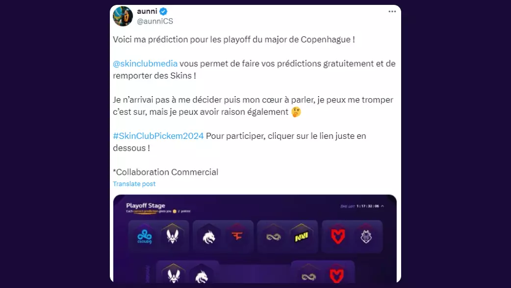 aunni: Voici ma prédiction pour les playoff du major de Copenhague !